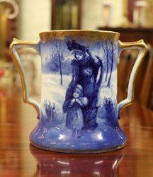 Antique Doulton Blue Children 2 Handle Cup 