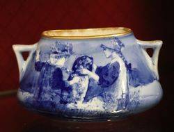 Antique Doulton Blue Children Vase 