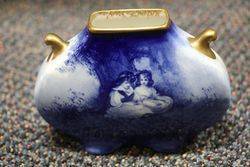 Antique Doulton Small Blue Children Vase 