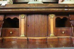 Antique Dutch Bombe Cylinder Bureau In Flame Mahogany  