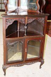 Antique Edwardian Louis Style Mahogany Corner Cabinet 