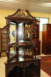 Antique Edwardian Louis Style Mahogany Corner Cabinet 