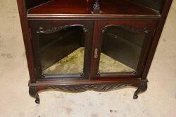 Antique Edwardian Louis Style Mahogany Corner Cabinet 