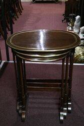 Antique Edwardian Nest of 3 Inlaid Tables