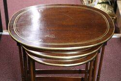 Antique Edwardian Nest of 3 Inlaid Tables