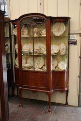 Antique Edwardian Walnut Display Cabinet  