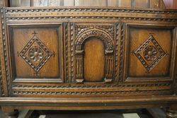 Antique English Carved Oak Coffer