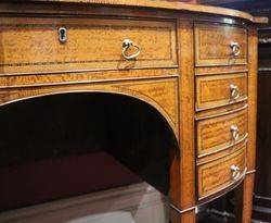 Antique English Satinwood And Mahogany Sideboard  