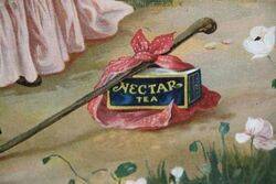 Antique Framed and Glazed Advertisement for Nectar Tea 