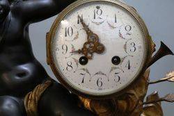 Antique French 3 Piece Spelter Clock Set