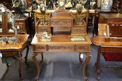 Antique French Carved Walnut Writing Desk 