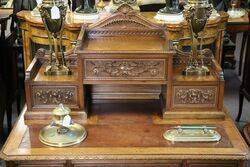 Antique French Carved Walnut Writing Desk 