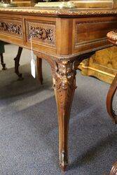 Antique French Carved Walnut Writing Desk 