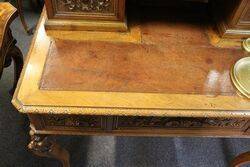 Antique French Carved Walnut Writing Desk 