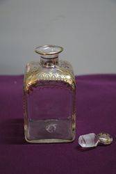 Antique French Gilt Scent Bottle + Stopper  