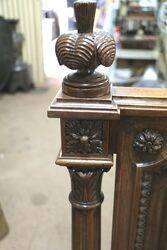 Antique French Walnut Well Carved Queen Size Bed 