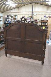 Antique French Walnut Well Carved Queen Size Bed 