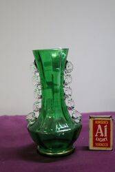 Antique Green Glass Mary Gregory Vase 