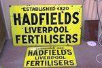 Antique Hadfields Fertilisers Farming Enamel Sign