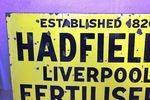 Antique Hadfields Fertilisers Farming Enamel Sign