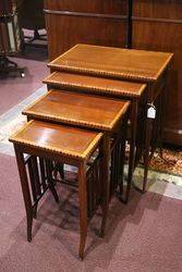 Antique Inlaid Mahogany Nest of 4 Tables  
