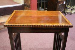 Antique Inlaid Mahogany Nest of 4 Tables  