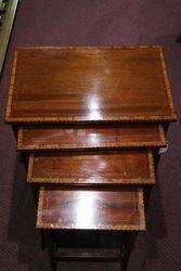 Antique Inlaid Mahogany Nest of 4 Tables  