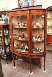 Antique Inlaid Serpentine Front Display Cabinet  