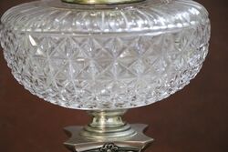 Antique Irish Silver Plated Corinthian Column Banquet Lamp 