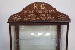 Antique KC Cycle And Motor Accessories  counter top display cabinet