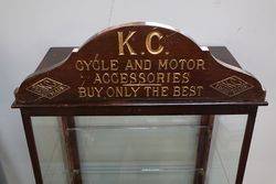 Antique KC Cycle And Motor Accessories  counter top display cabinet