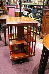 Antique Mahogany 2 Tier Revolving Bookcase 