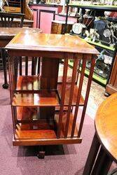 Antique Mahogany 2 Tier Revolving Bookcase 