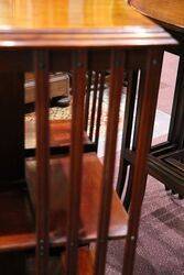 Antique Mahogany 2 Tier Revolving Bookcase 