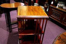 Antique Mahogany 2 Tier Revolving Bookcase 