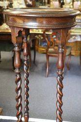 Antique Mahogany Barley Twist Leg Plant Pedestal Stand 