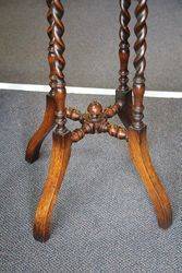 Antique Mahogany Barley Twist Leg Plant Pedestal Stand 