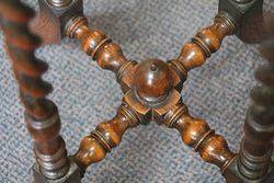 Antique Mahogany Barley Twist Leg Plant Pedestal Stand 