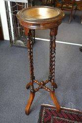 Antique Mahogany Barley Twist Leg Plant Pedestal Stand 