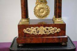 Antique Mahogany French Empire Portico Clock 