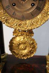 Antique Mahogany French Empire Portico Clock 
