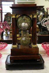 Antique Mahogany French Empire Portico Clock 