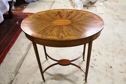 Antique Mahogany and Satinwood Oval Occasional Table 