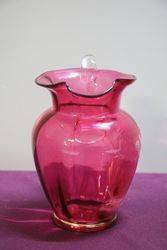 Antique Mary Gregory Ruby Glass Jug C1910