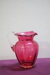 Antique Mary Gregory Ruby Glass Jug C1910