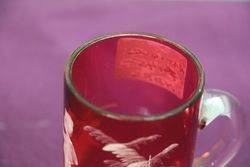 Antique Mary Gregory Ruby Glass Tankard