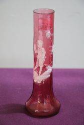 Antique Mary Gregory Ruby Glass Vase 