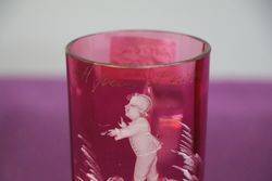 Antique Mary Gregory Ruby Glass  