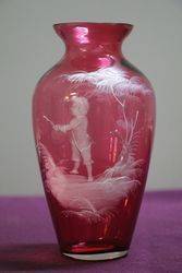 Antique Mary Gregory Ruby Vase 