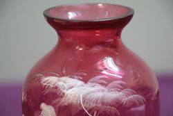 Antique Mary Gregory Ruby Vase 